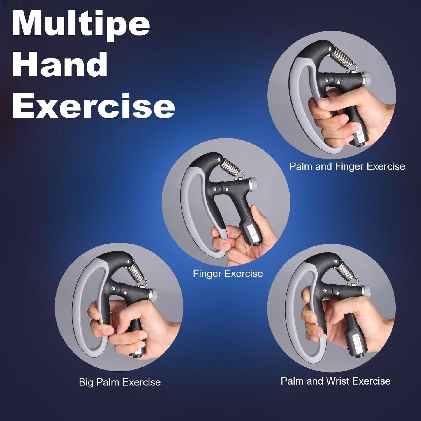 Hand Grip Strength Power Trainer Gripper Strengthener Adjustable Gym Exerciser