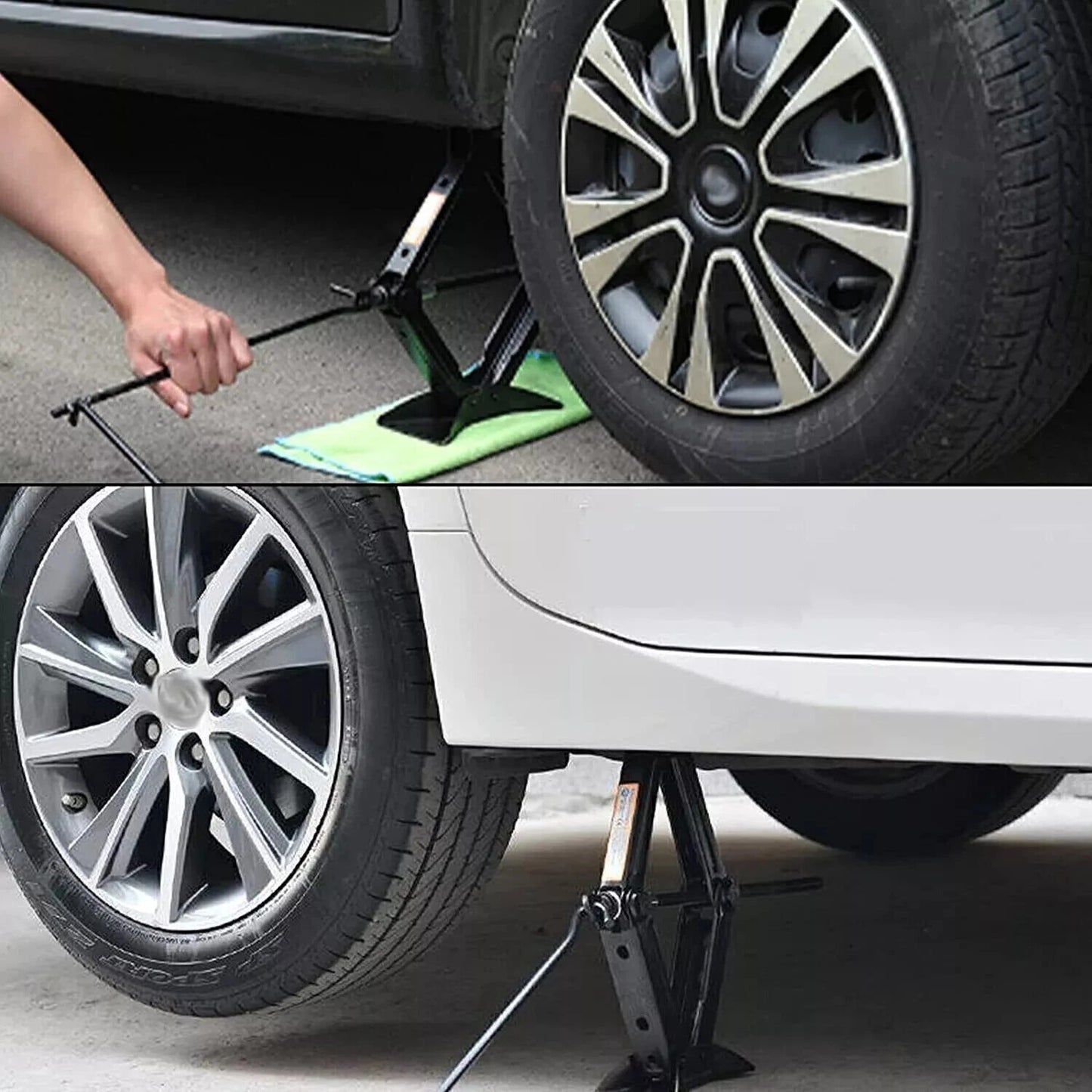 2 Ton Scissor Jack Handle Crank Wheel Lug Wrench Tool Kit Car Garage Tire✨