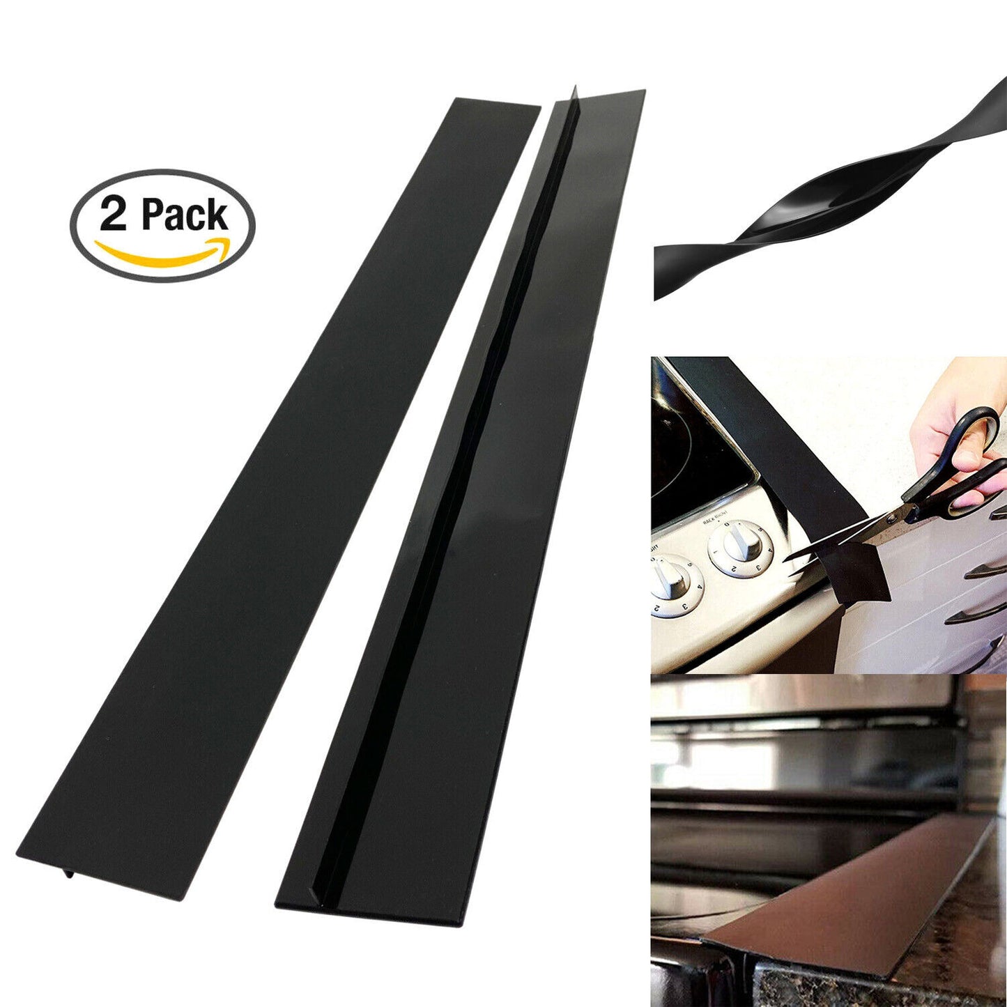 2 PCS 21'' Silicone Gap-Seal for Fall, Easy-Clean & Oil-Resistant Countertop & Stove Gap-Cover, Waterproof & Heatproof Gap-Seal for Kitchen, Birthday Gifts