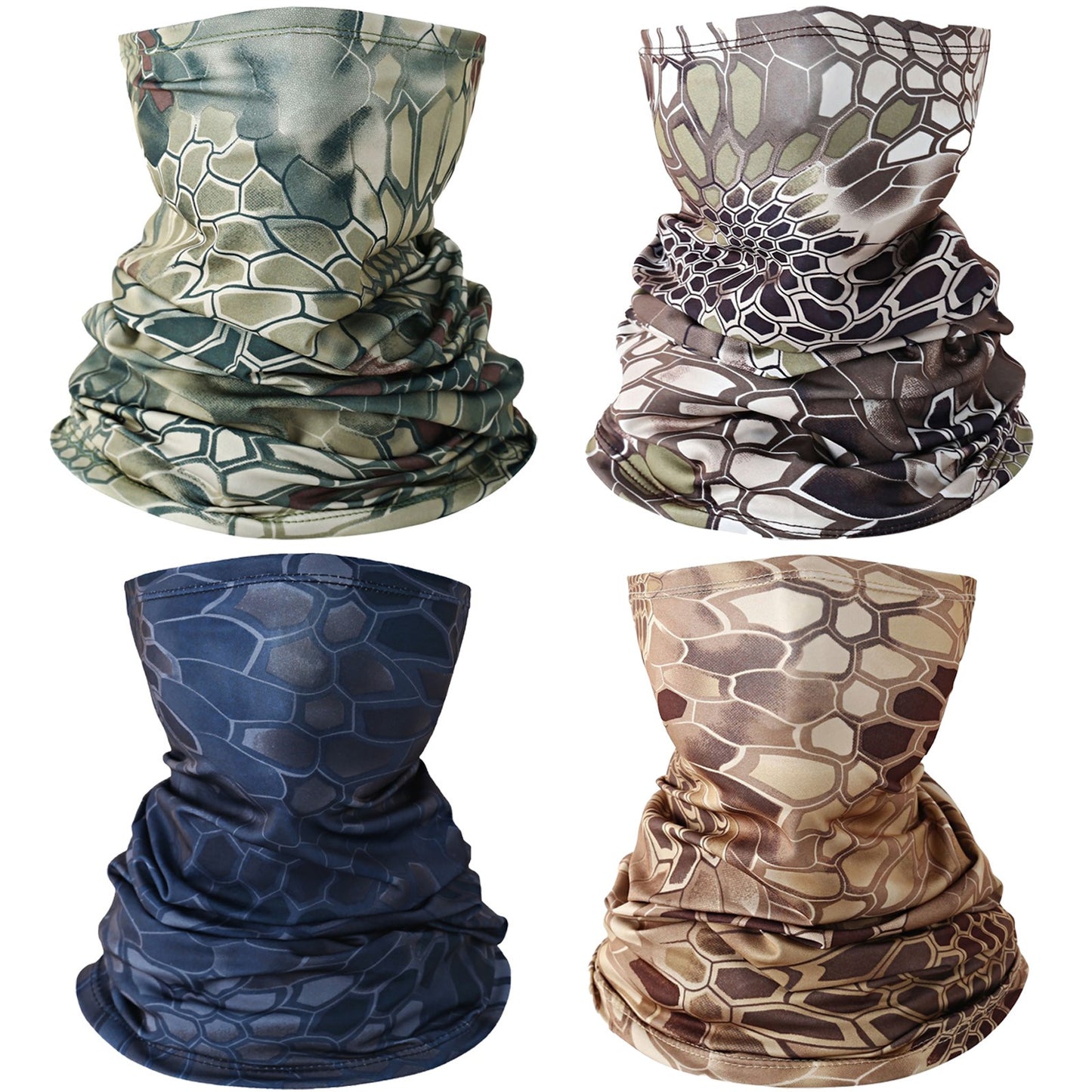 4Pcs UV Protection Cooling Neck Gaiter Face Mask Scarf Windproof Neck Bandana