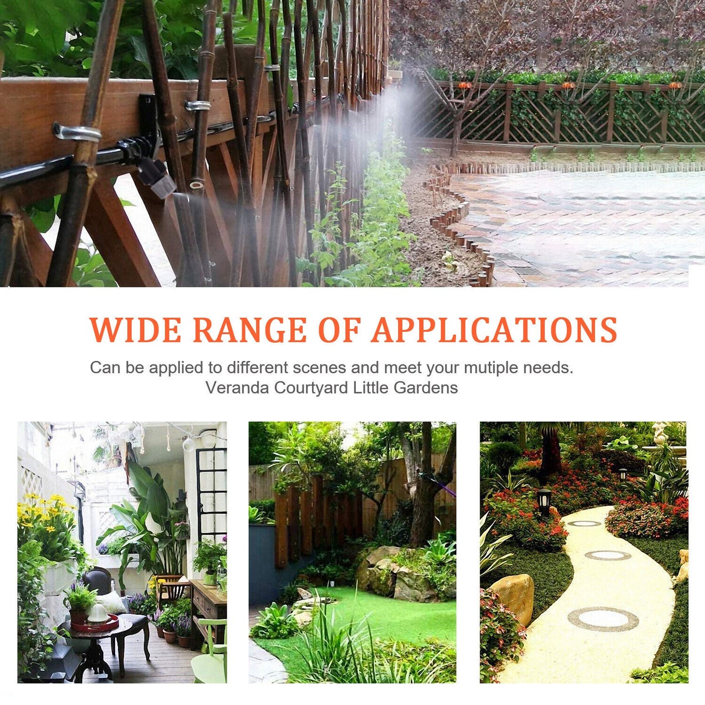 Drip Irrigation System Plant Timer Self Garden Watering Spray Hose Kit 100Ft/30M