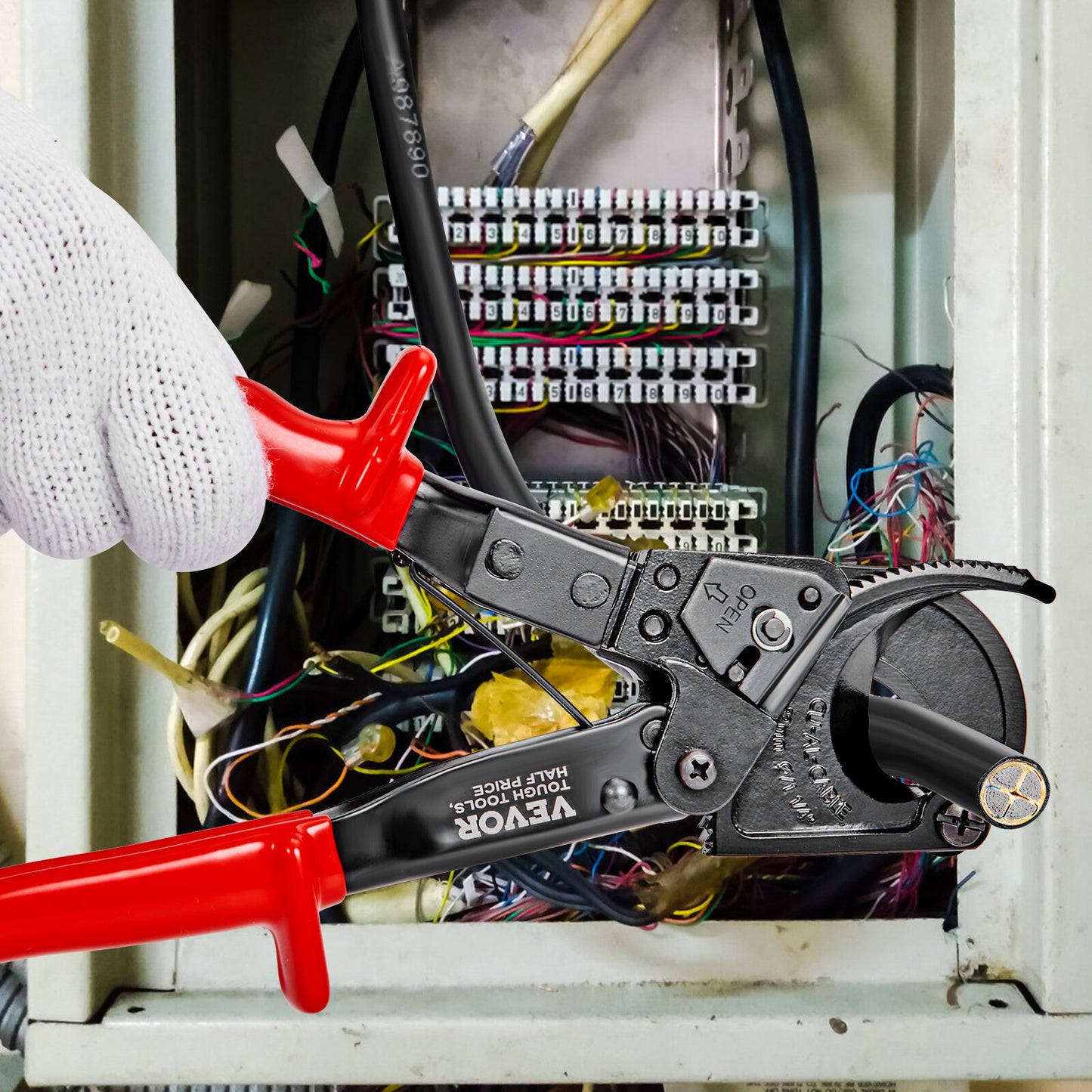 Ratcheting Cable Cutter 10" Ratchet Wire and Cable Cutter Cut to 240Mm²
