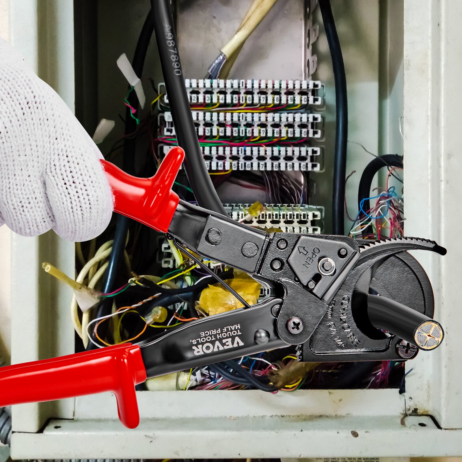 Ratcheting Cable Cutter 10" Ratchet Wire and Cable Cutter Cut to 240Mm²