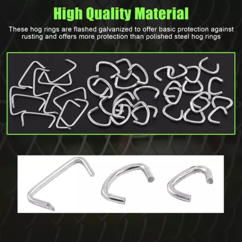 240Pcs Straight Hog Ring Pliers  3/4 1/2 3/8 Inch Rings Kit Upholstery Seat Cover