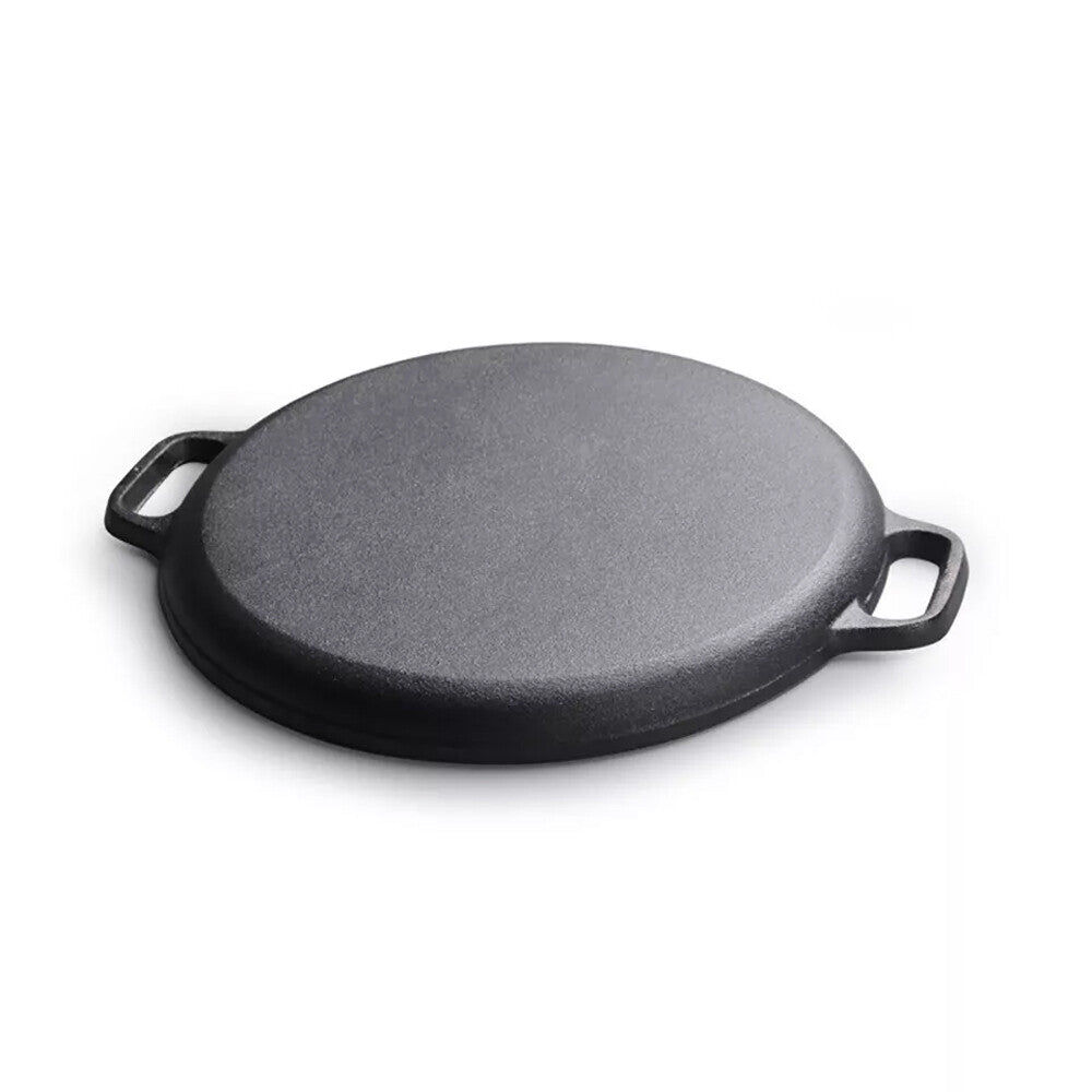 11'' Cast Iron Pizza Pan Kit Skillet Kitchen Cookware Frying Baking Cooking US
