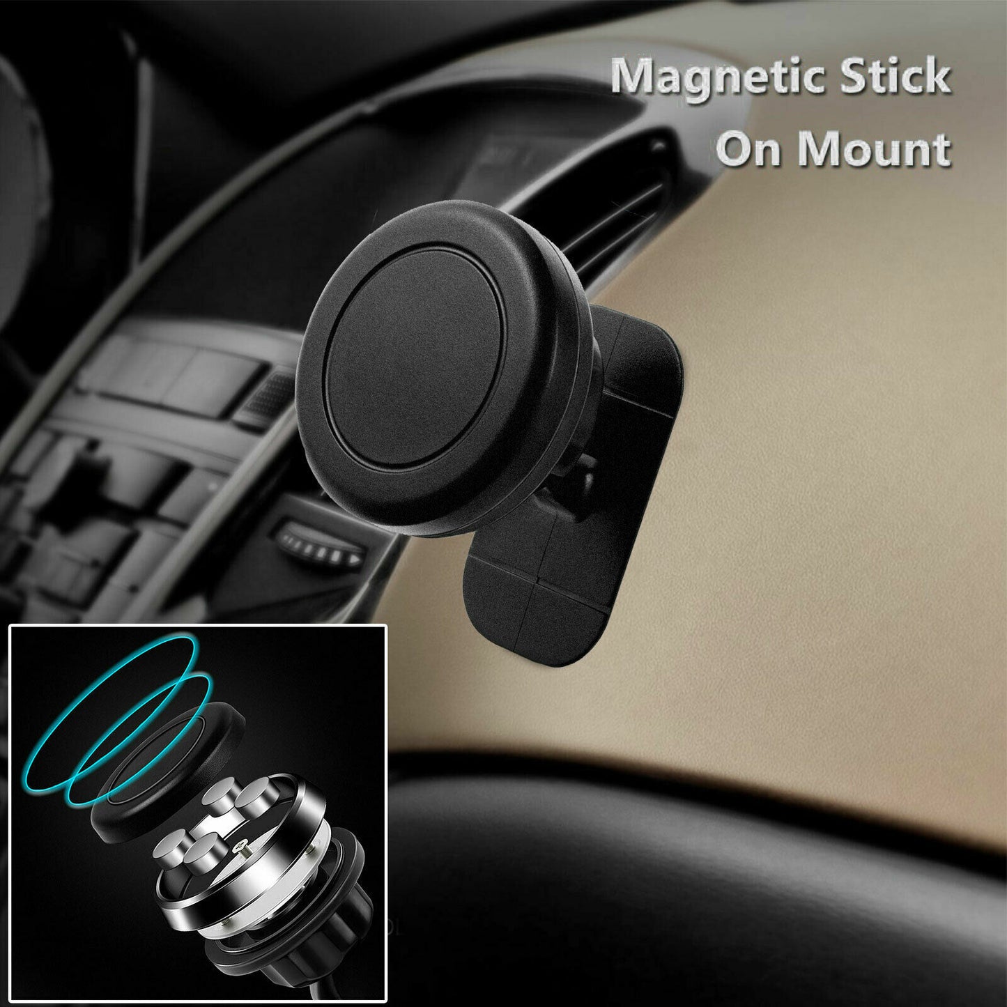 Universal 360° Magnetic Car Mount Cell Phone Holder Stand Dashboard for Iphone