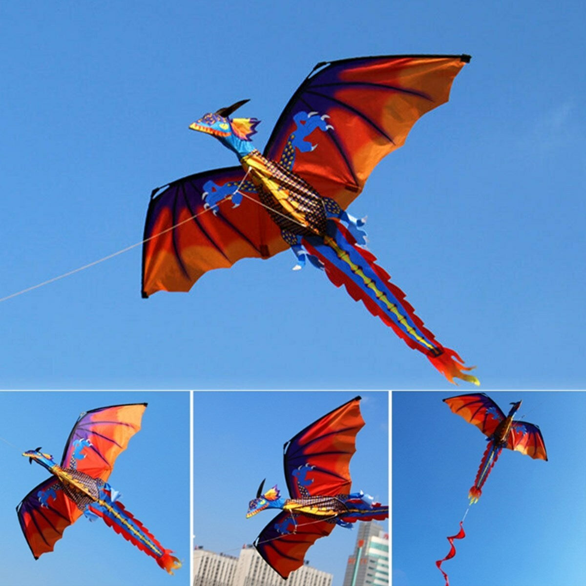 3D Dragon Single Line Kite for Adult Kids Classical Sports Outdoor Easy to Fly
