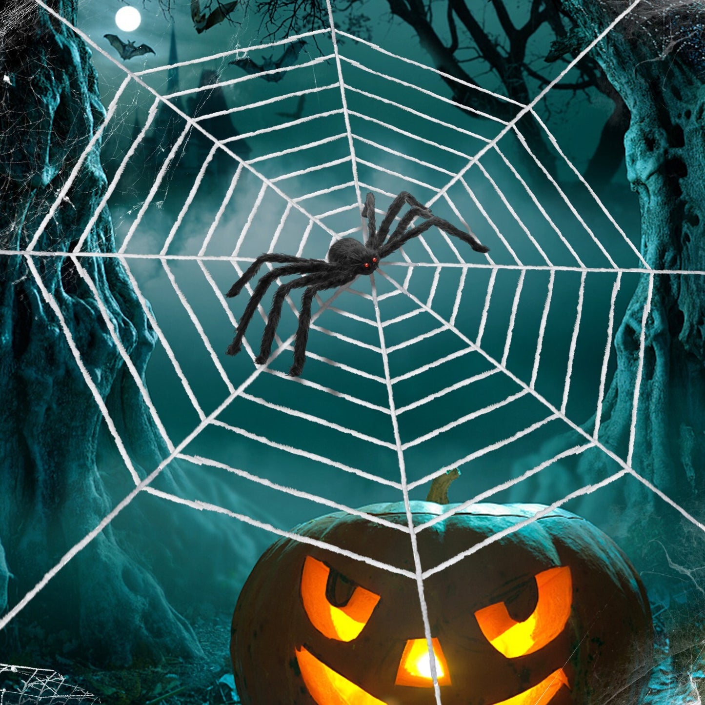 2 Pack 12Ft Large Spider Web Halloween Decorations for Garden Yard Outdoor Decor