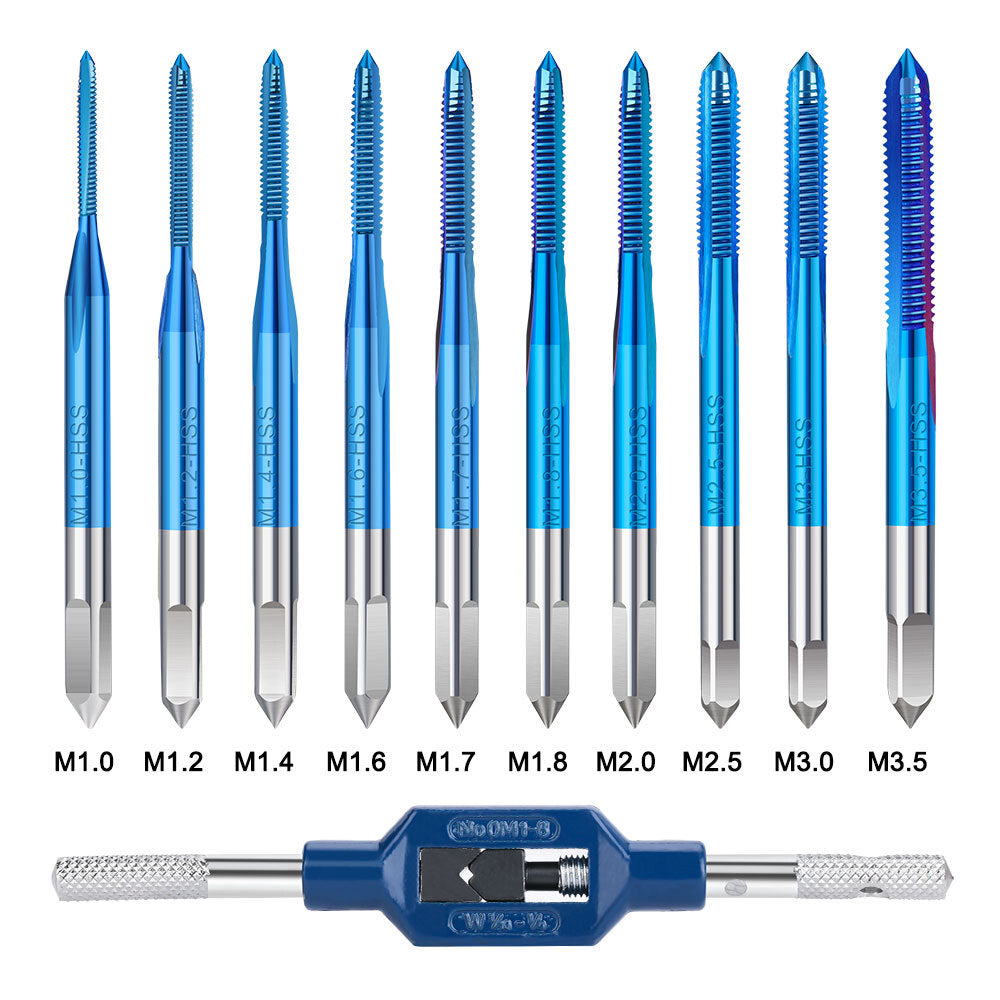 11Pcs Micro Taps Bits Mini Machine Screw Drill Tap Set Metric Thread Screws Tap