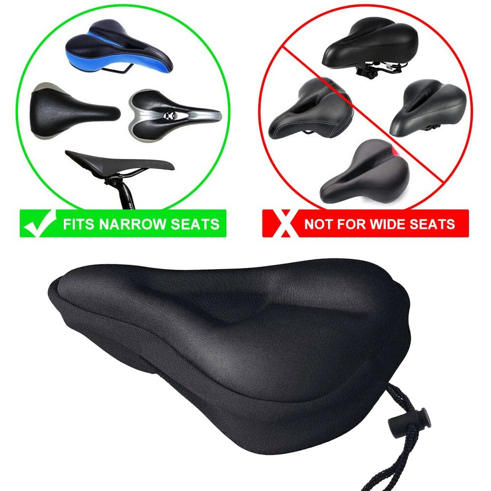 Bicycle Wide Seat Cover Gel Cushion Sporty Soft Padded for Mountain Bike Saddle