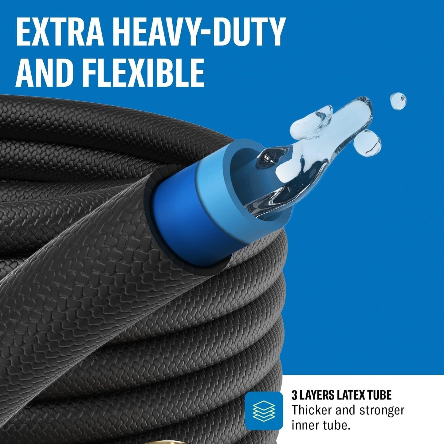 50FT Garden Hose with Sprayer Custom Length No Kink Leakproof Sprayer