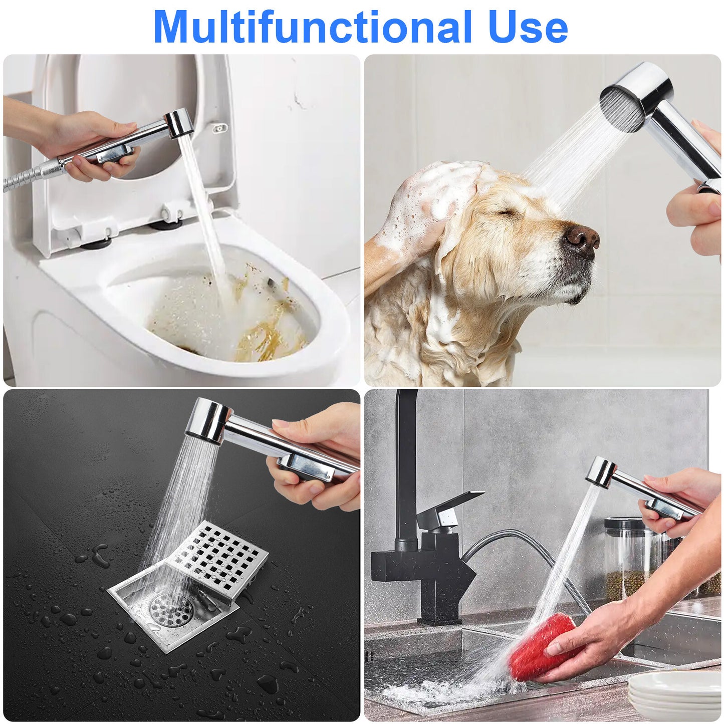 Toilet Bidet Sprayer Kit – Stainless Steel Handheld Shattaf with Adapter Hose