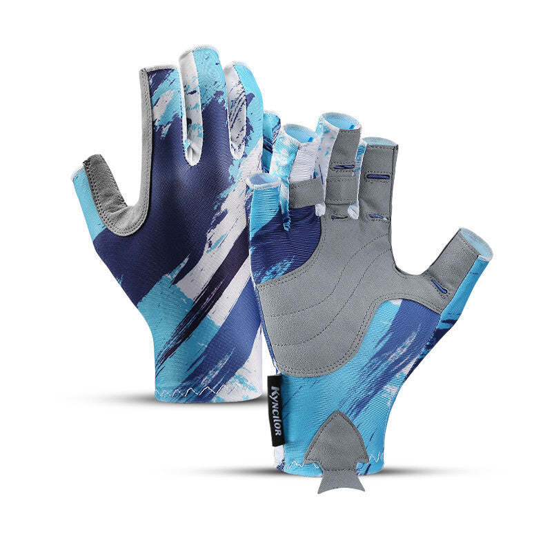  Fishing Gloves UV Sun Protection Gloves Fingerless Gloves for Men Women UPF50+