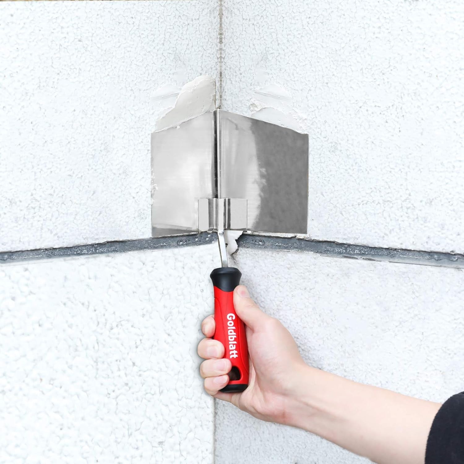 2 Piece Drywall Corner Tool Set 5'' Outside Corner Knife & 3-1/2'' Inside Corner Knife with Soft Grip Handle