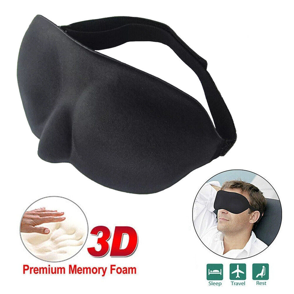 NEW 3D Sleeping Eye Mask for Men Women Soft Pad Blindfold Cover Travel Sleep USA