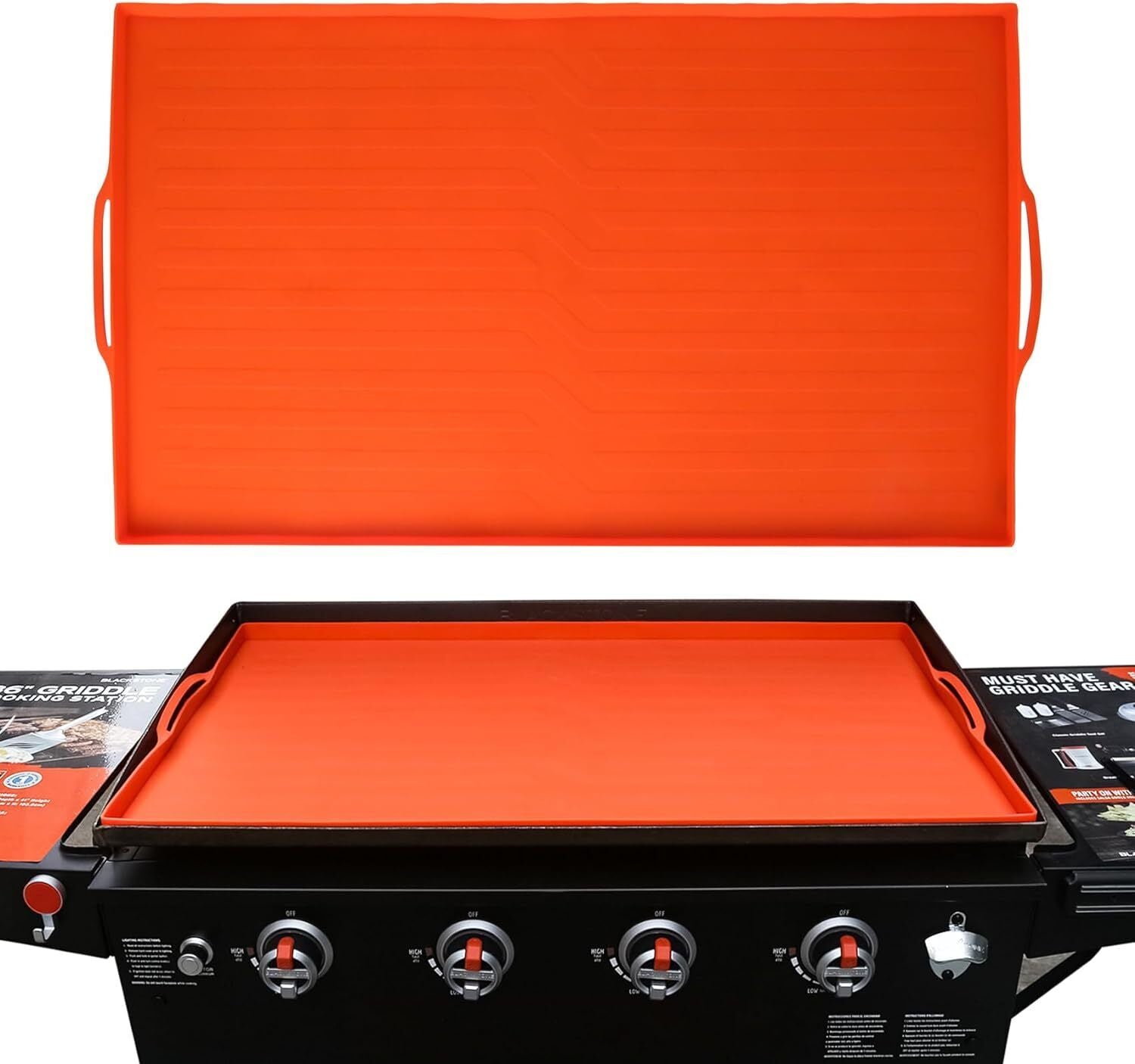 Silicone Griddle Mat Cover for 36'' Blackstone – Non-Stick, Heat-Resistant, Includes Free Drip Tray