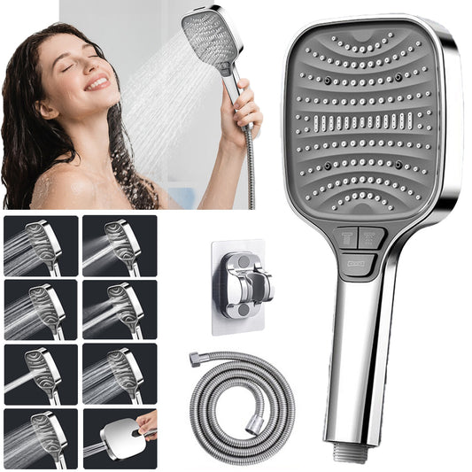 High Pressure Shower Head 8 Settings Handheld Shower Spray with 5 FT Hose+Holder