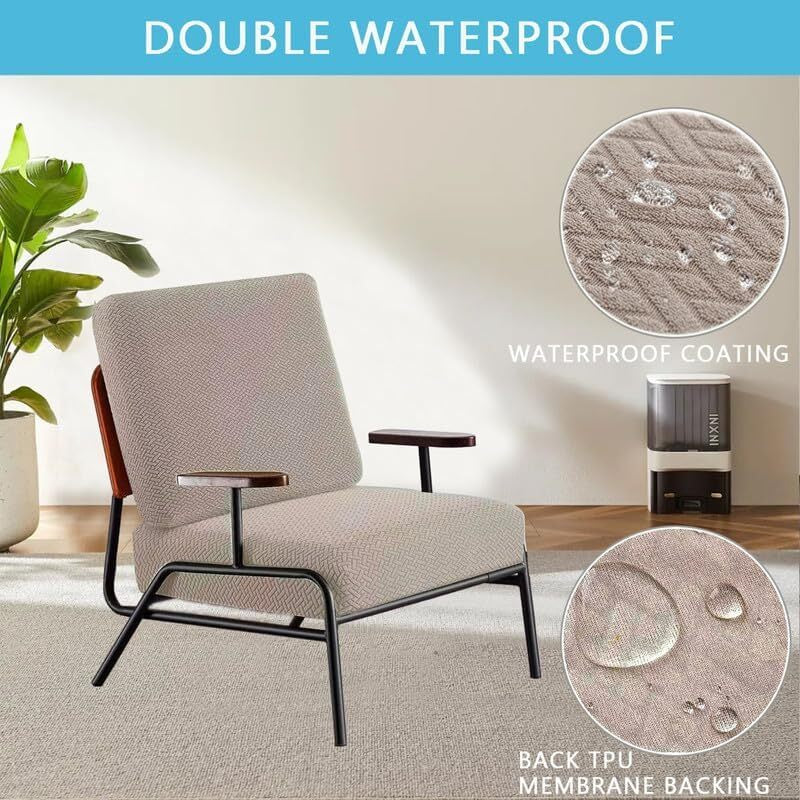 2pcs 100% Waterproof Patio Stretch Sofa Cushion Covers Outdoor Chair Cushion Covers