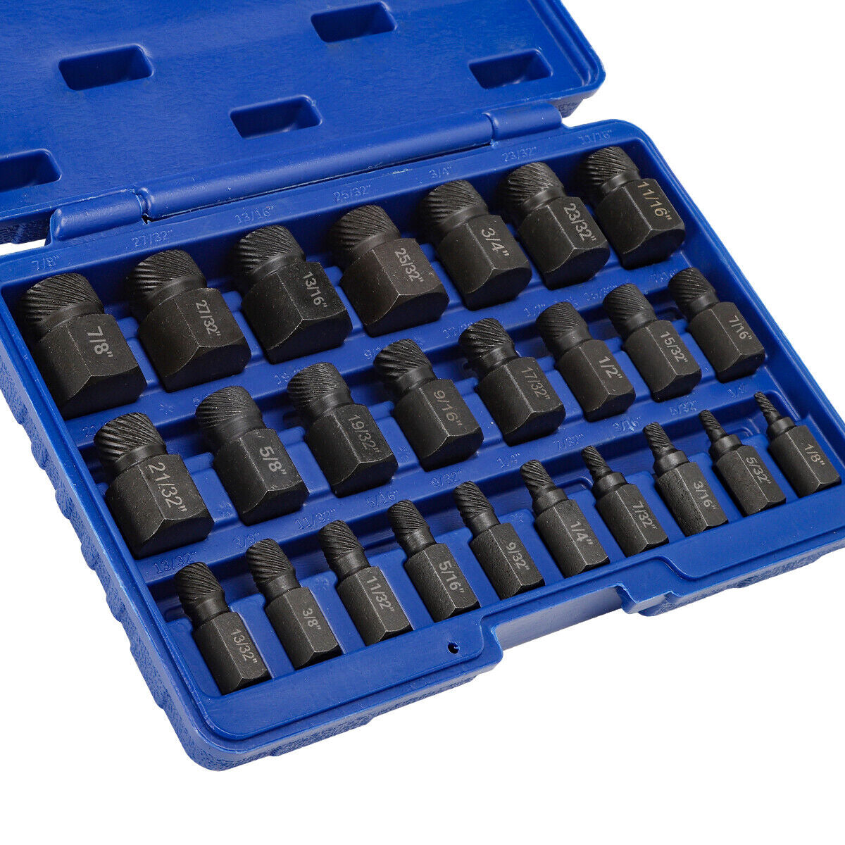 25-Piece Easy Out Screws Bolt Extractor Socket Set Hex Head Rounded Bolt Remover
