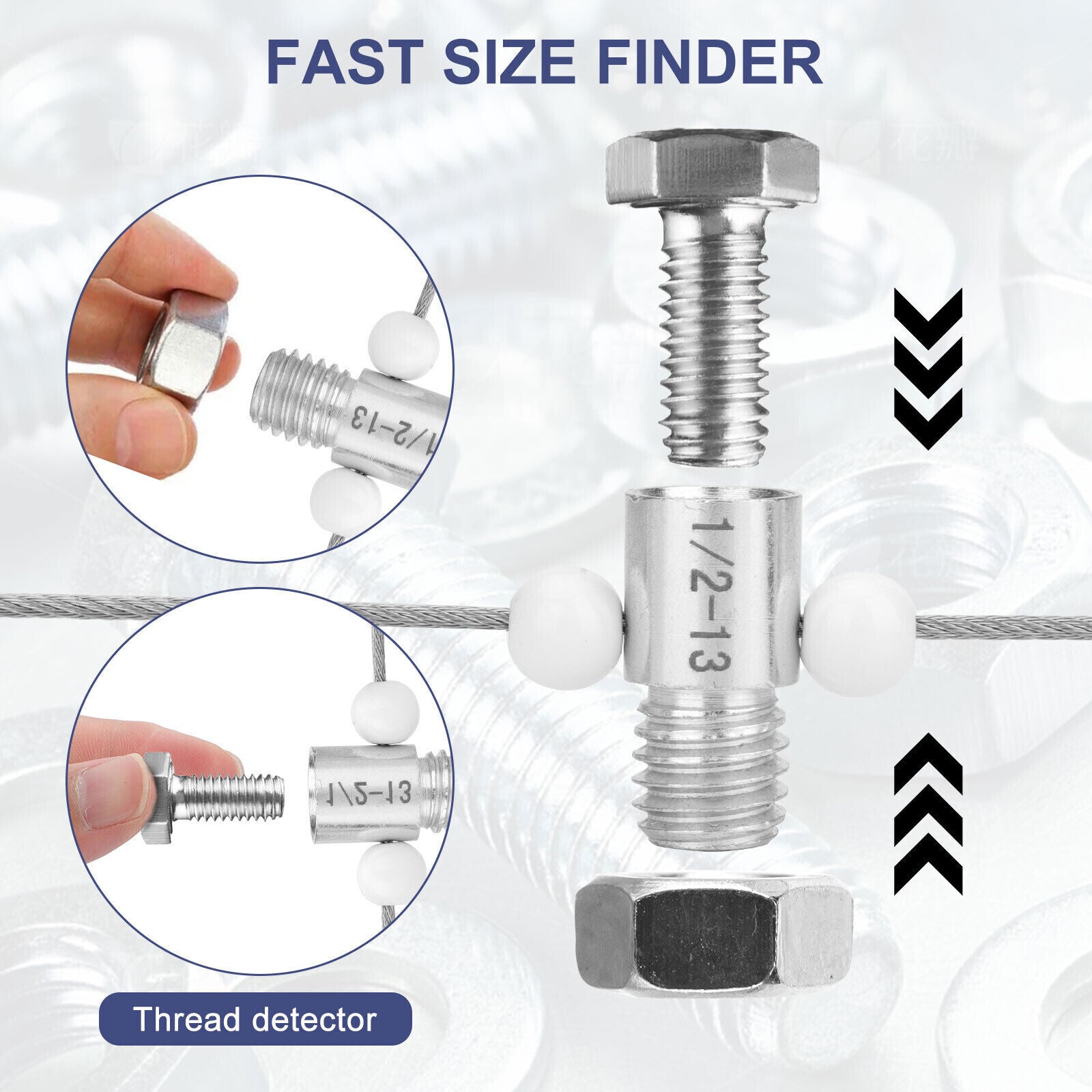 Nut and Bolt Thread Checker (Inch & Metric)- 26 Male/Female -14 Inch & 12 Metric
