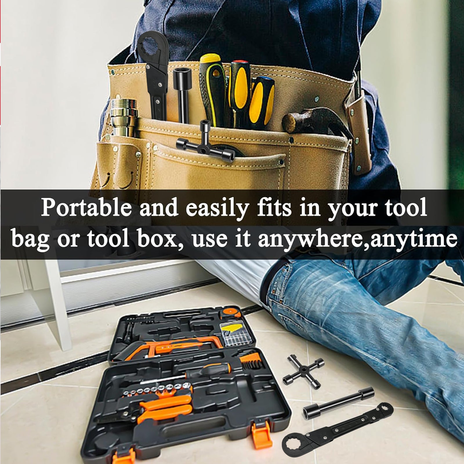 Multi-Use Angle Stop Wrench – Plumbing Tool Kit for Installation & Removal Tasks