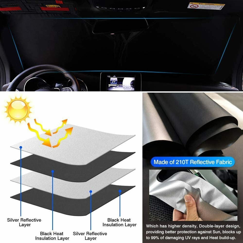 Funny Dogs Sunshade for Car Windshield – UV & Heat Protection | Fits Most Vehicles Car Auto Front Windshield Window Sun Shade Shield Cover Visor UV Block Foldable