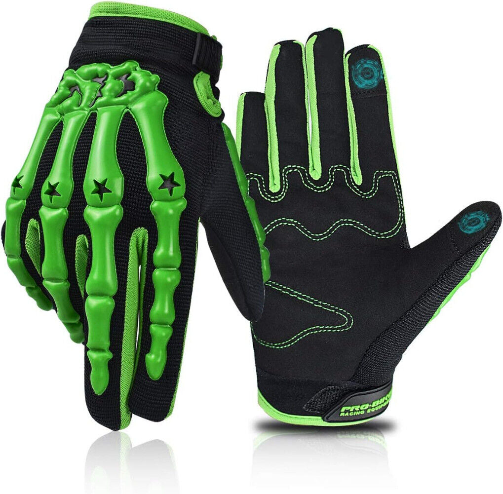 Motorcycle Racing Gloves Sport Cycling Skull Bone Skeleton Full Finger Gloves US
