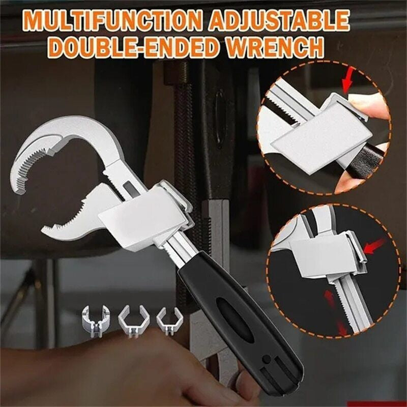 Multifunction Adjustable Double-Ended Wrench WATER PIPE Hand Tools with Box