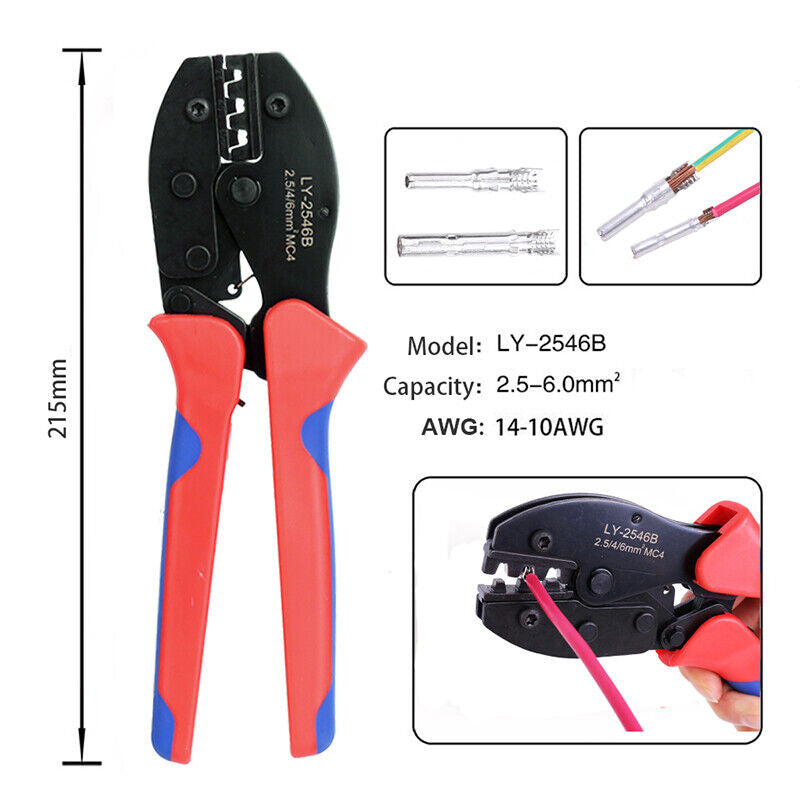 Crimping Tool Set Panel PV Cable Connector Wire Crimper Pliers AWG14-10