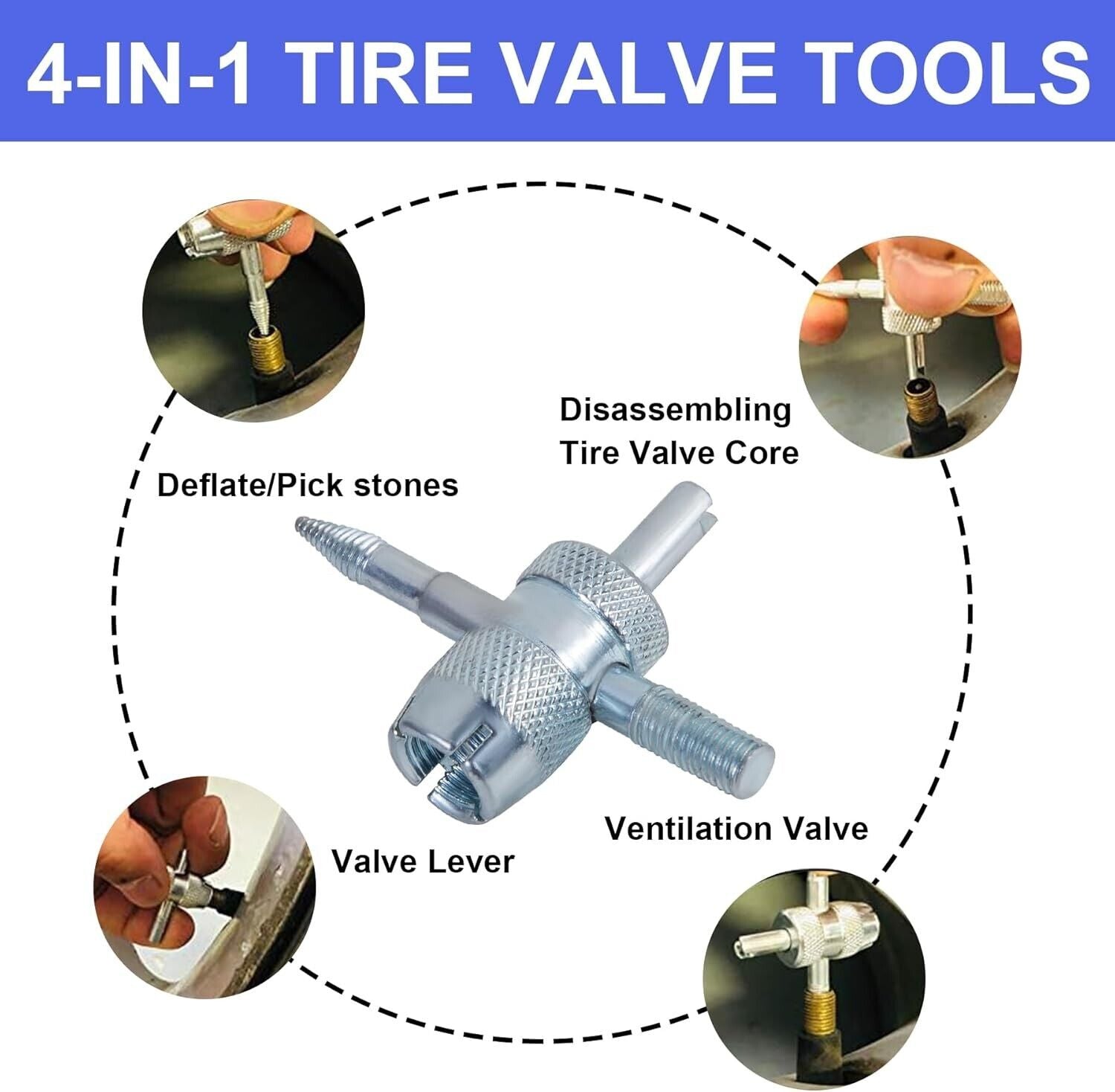13PCS Valve Stem Tool Kit Tire Installer Tool Valve Remover Tool Quick Change