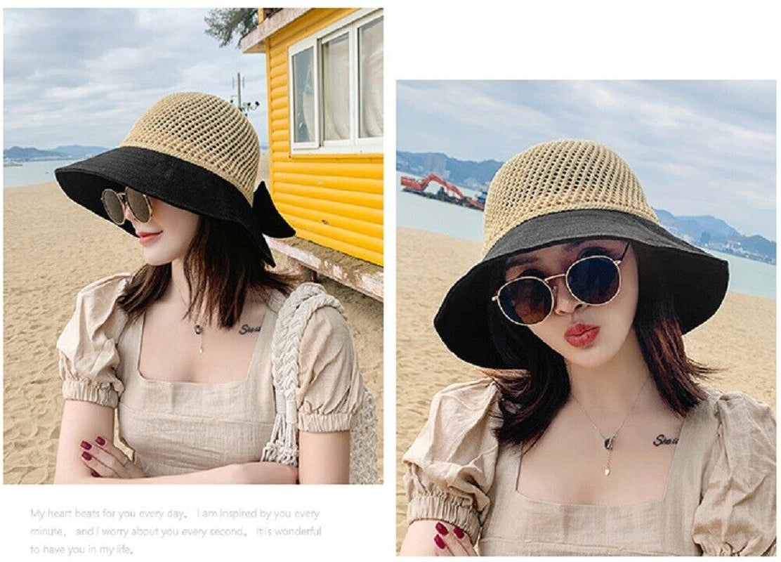 Women’S Floppy Straw Sun Hat – Wide Brim Beach Hat, Packable Summer Travel Cap