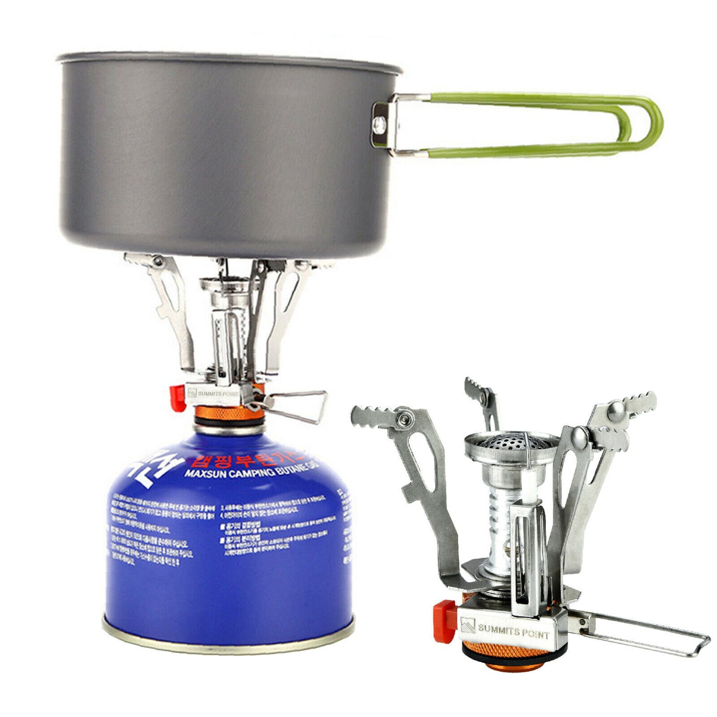 2 Portable Camping Stoves Backpacking Stove with Piezo Ignition Adjustable Valve