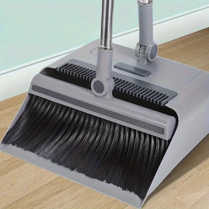  3 in 1 Broom and Dustpan Set Lightweight Upright Lobby Broom and Dust Pan Combo