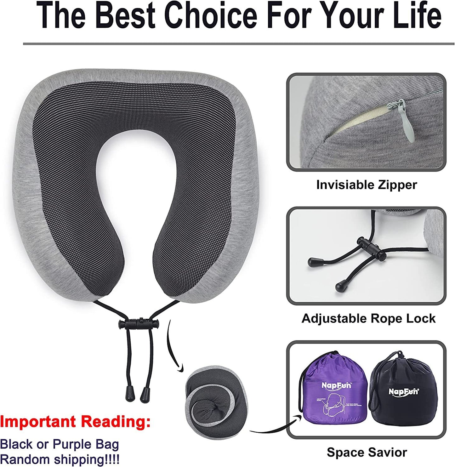 Memory Foam U-Shaped Travel Pillow Neck Support Head Rest Car Plane Soft Cushion