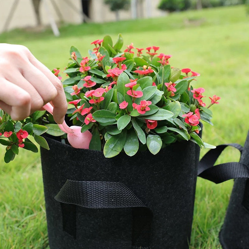 5 Gallon Plant Grow Bags Fabric Pot Nursery Soil Nonwoven W/ Handle 10 Pack