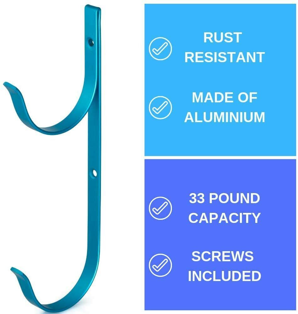 Aluminum Pool Hanger Hook for Pool Pole, Hose, Brush, Leaf Rake, Garden Tools
