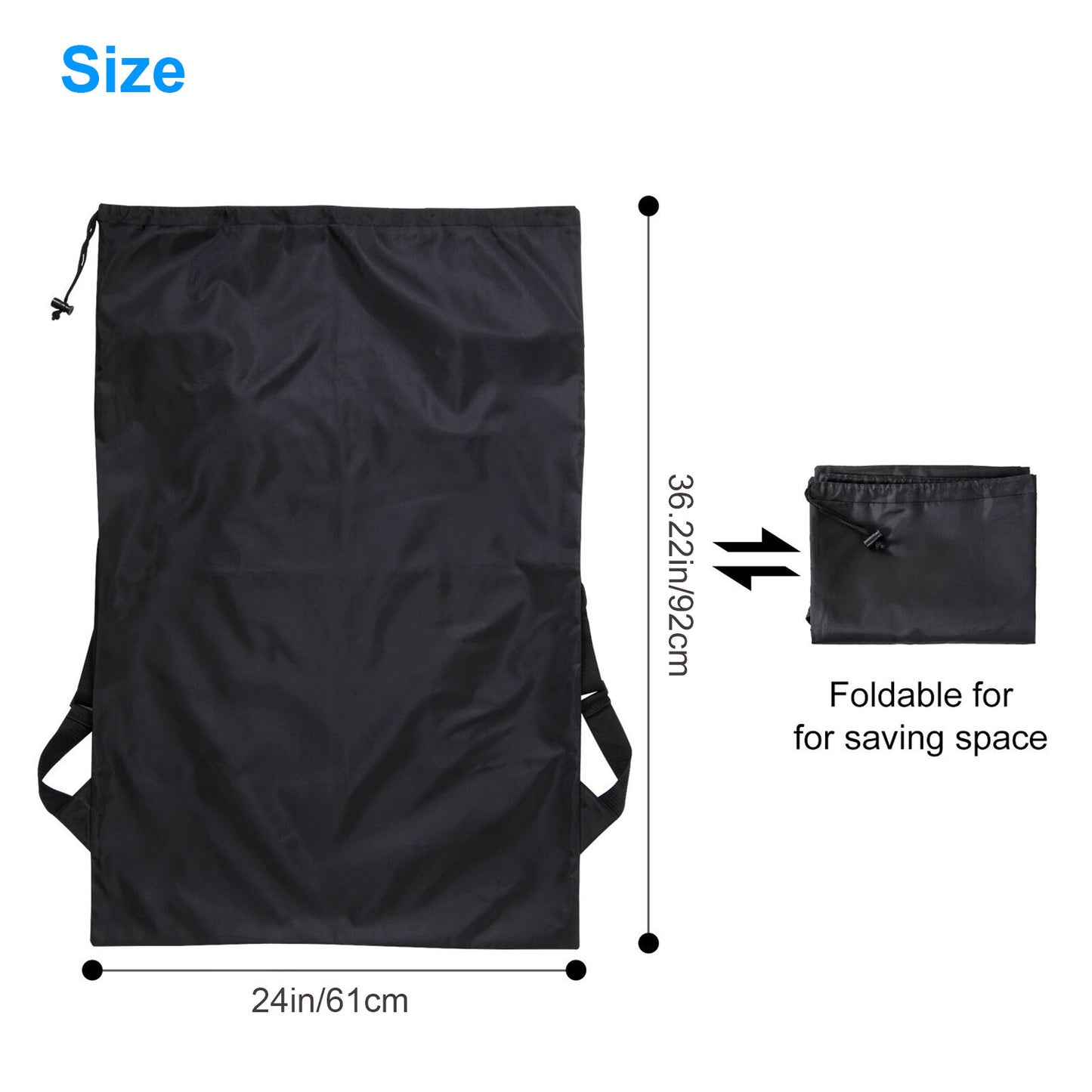 Extra Large Laundry Bag Backpack Heavy Duty Washing Clothes Drawstring 61X92 CM
