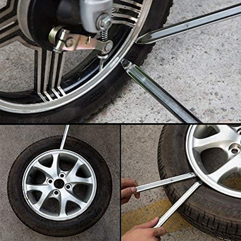 Motorcycle Tire Spoon Iron Lever Tool Changing Repair Bar Kit with Rim Protector
