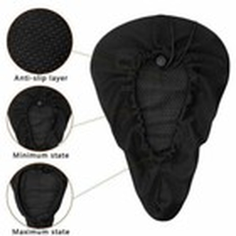 Bicycle Wide Seat Cover Gel Cushion Sporty Soft Padded for Mountain Bike Saddle