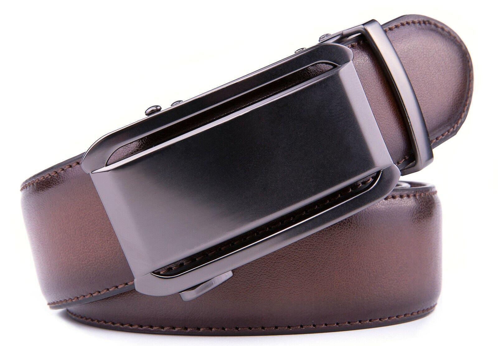 Men's Belt Men's Leather Ratchet Belt with Automatic Buckle