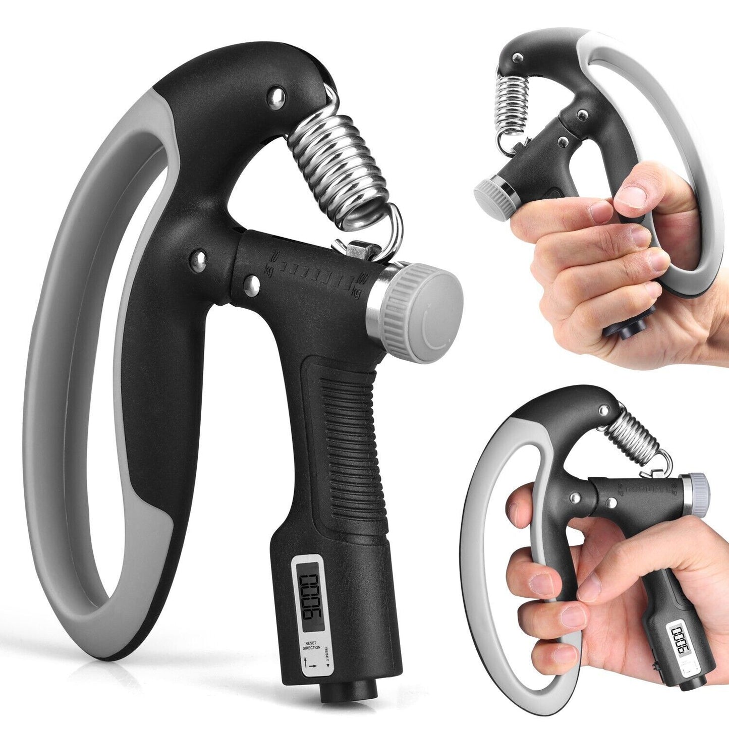 Hand Grip Strength Power Trainer Gripper Strengthener Adjustable Gym Exerciser