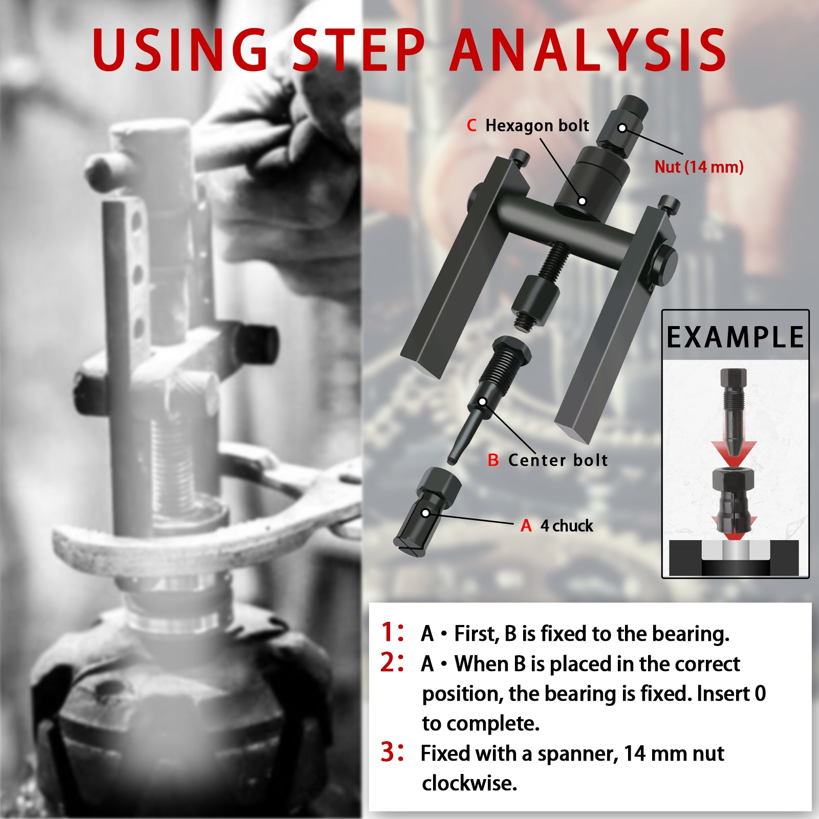 Motorcycle Bearing Puller Kit 8-25MM Motorcycle Inner Bearing Disassembly Tool