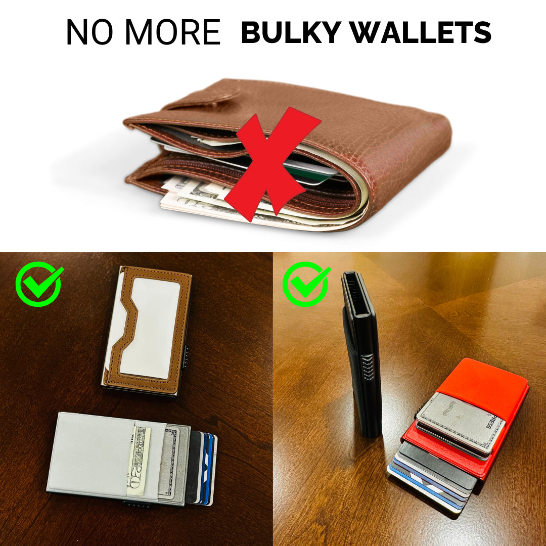 Men's Wallet Slim Mens Wallet RFID Blocking Front Pocket Card ID Holder for Airtag