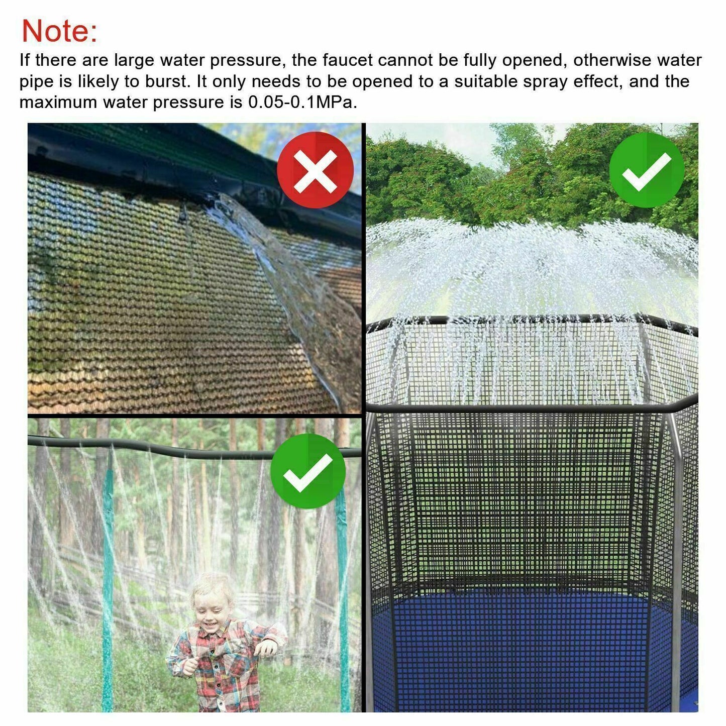 Trampoline Sprinkler Trampoline Water Sprinkler for Kids, 39.3FT Outdoor Water