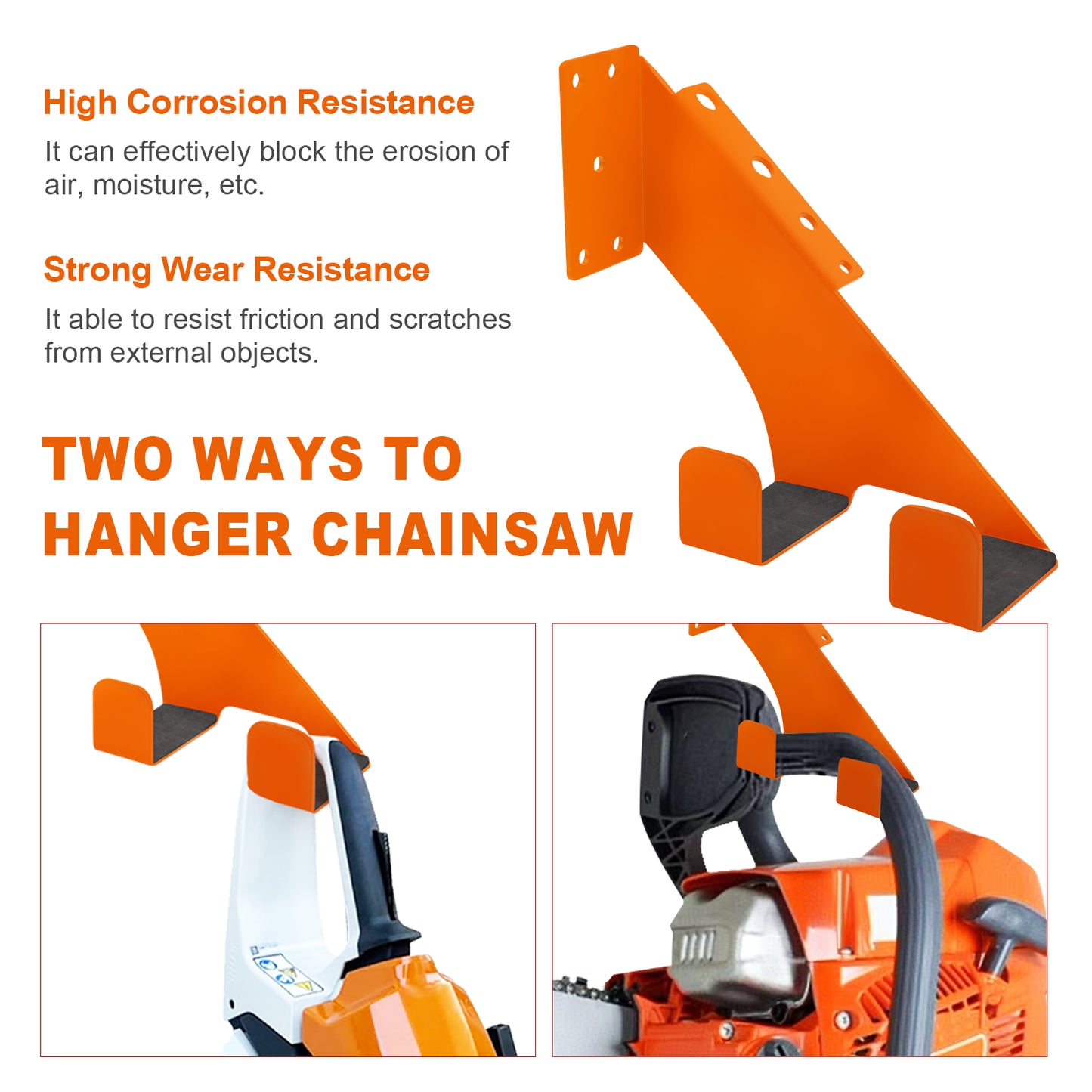 3In1 10" Heavy Duty Holder Chainsaw Holder  Chainsaw Wall Mount 10 Gauge Steel Chain 1PC