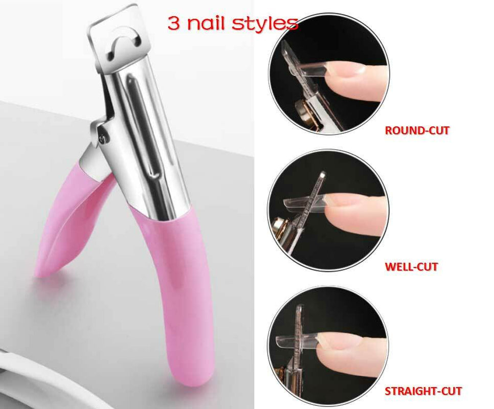 Acrylic False Nail Tip Cutter Clipper Nail Pink with Spring Manicure Tip Cutter