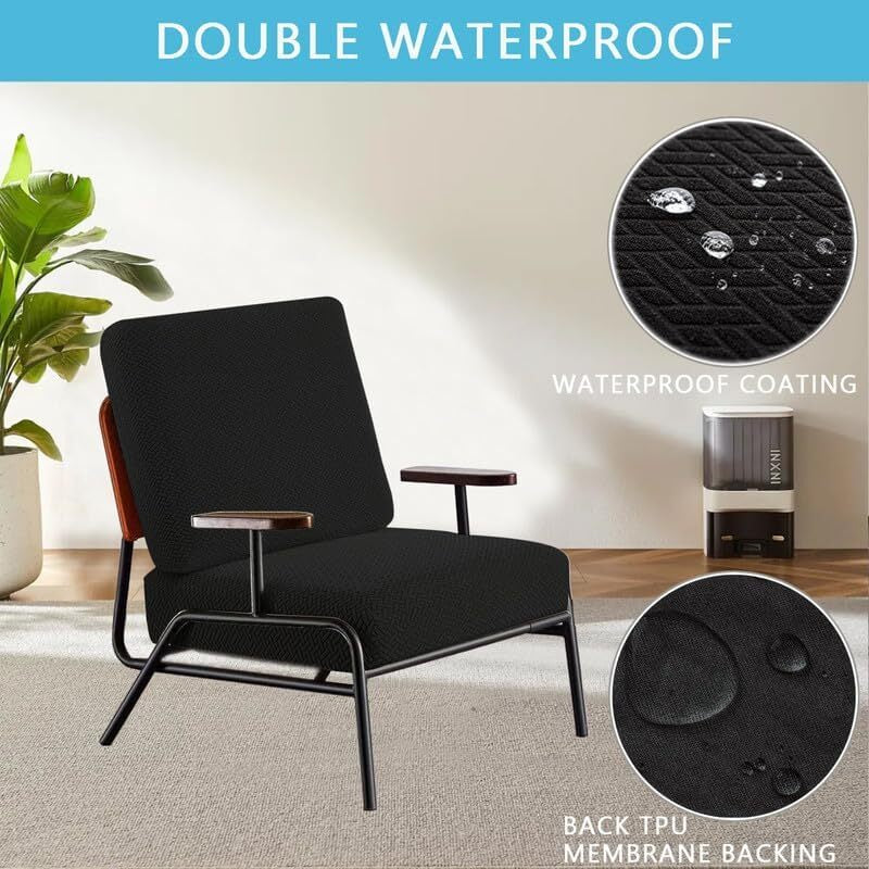 2pcs 100% Waterproof Patio Stretch Sofa Cushion Covers Outdoor Chair Cushion Covers