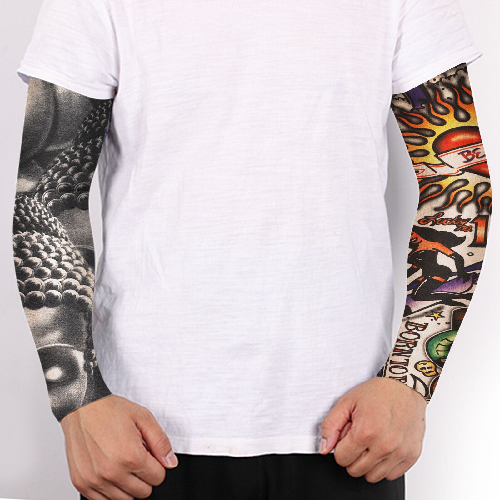10 PCS Tattoo Cooling Arm Sleeves Cover Basketball Golf Sport UV Sun Protection