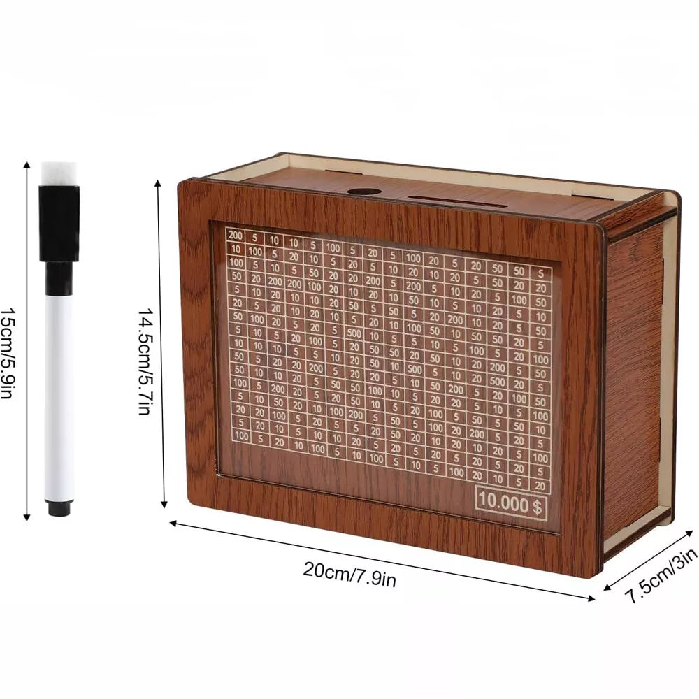  Wooden Savings Box Wooden Cash Cash Vault Saver Money Saving Box with Countdown