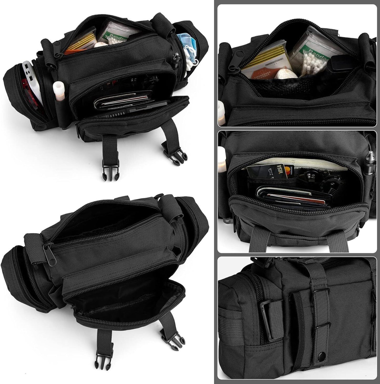 Multipurpose Outdoor Tactical Bag Fanny Pack, Shoulder Bag & Tote Small Duffle Bag Molle Gym Bag Waterproof Travel Sport Handbag